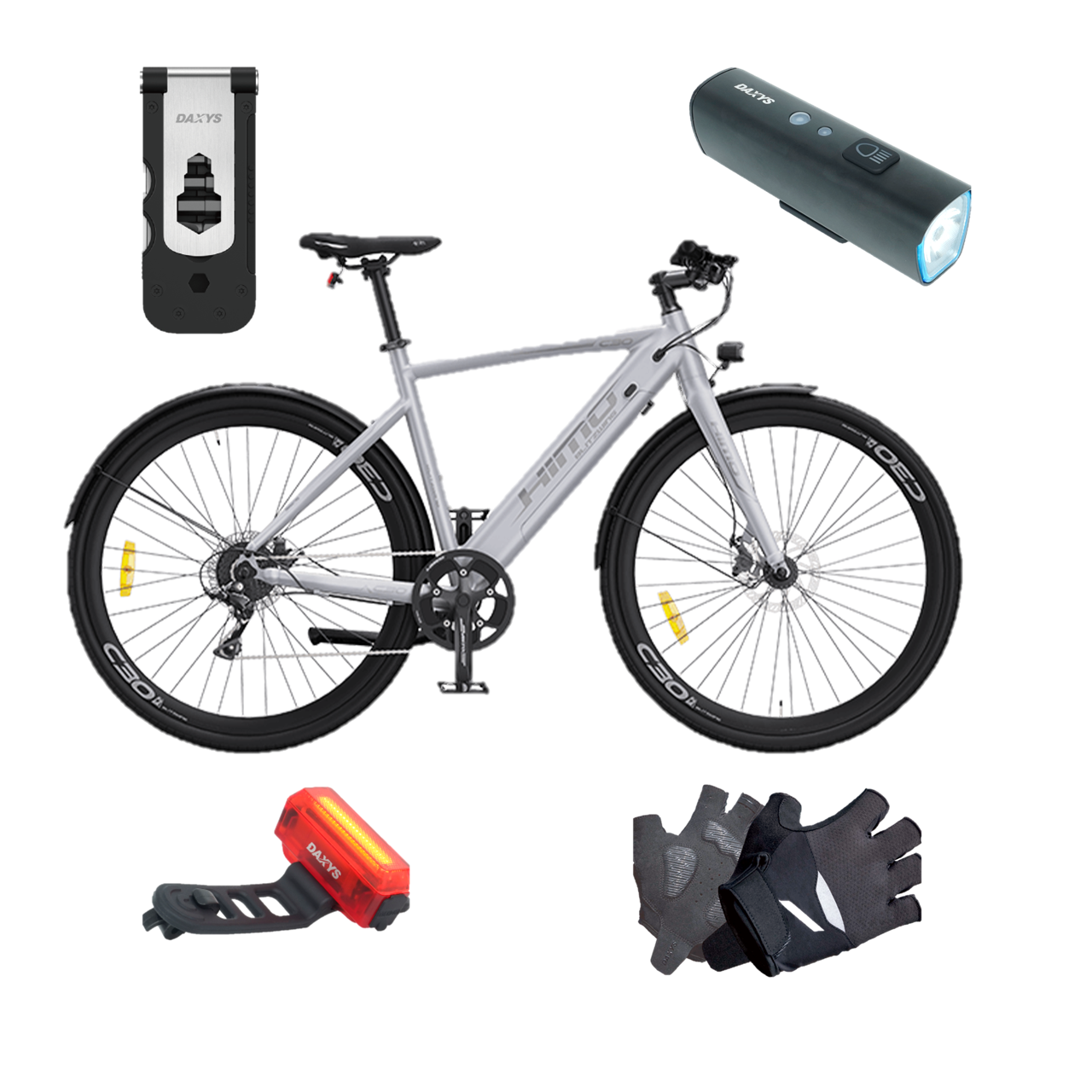 HIMO C30R eBike, Daxys Taillight, Daxys Gloves & Daxys Multifunctional Tool Bundle