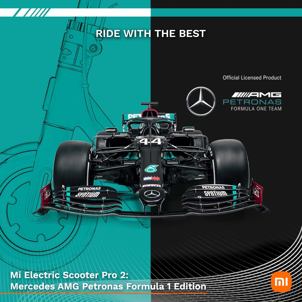 OPEN BOX-Xiaomi Mi Electric Scooter Pro 2: Mercedes AMG Petronas Formula 1 Edition