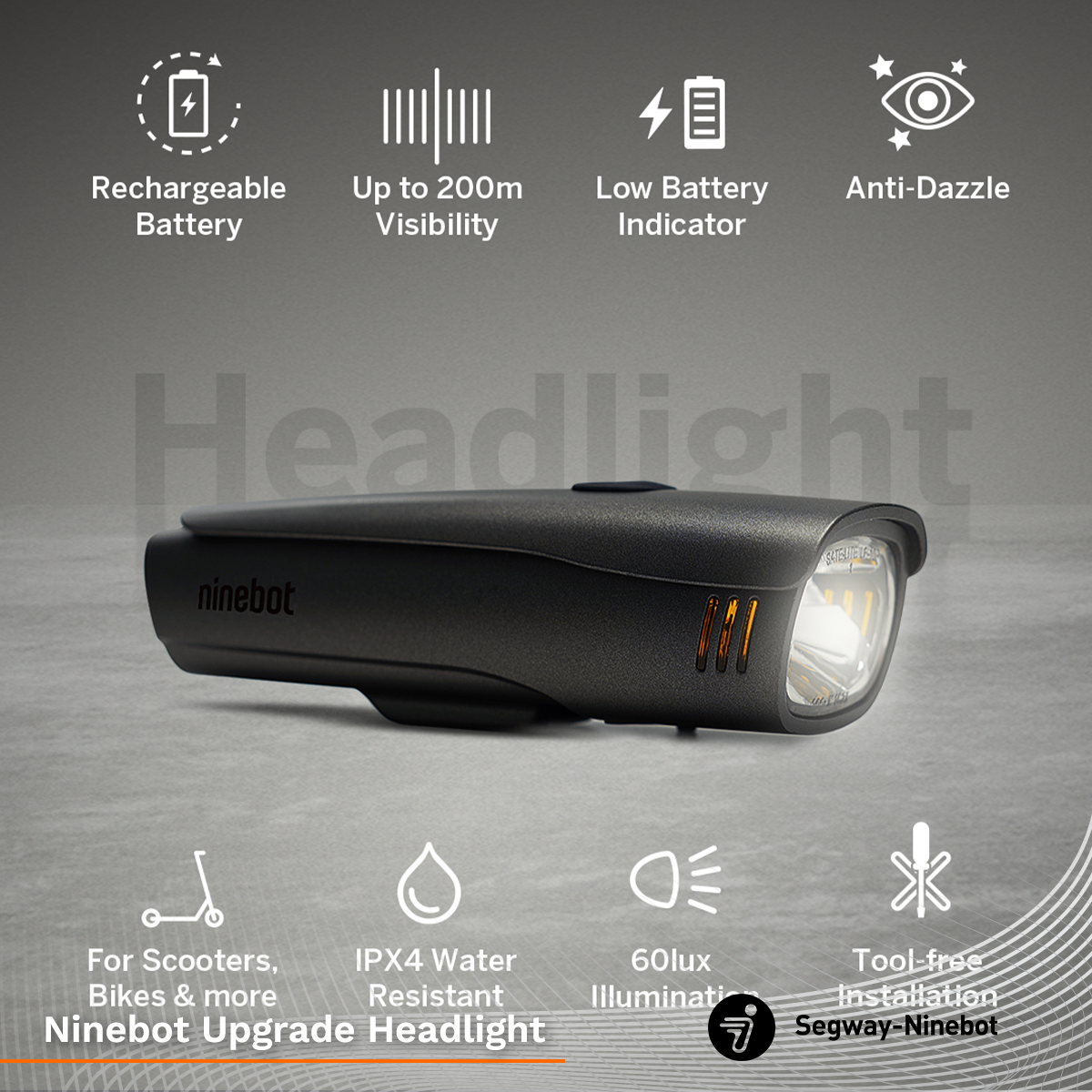 Segway Ninebot Scooter Upgrade Headlight